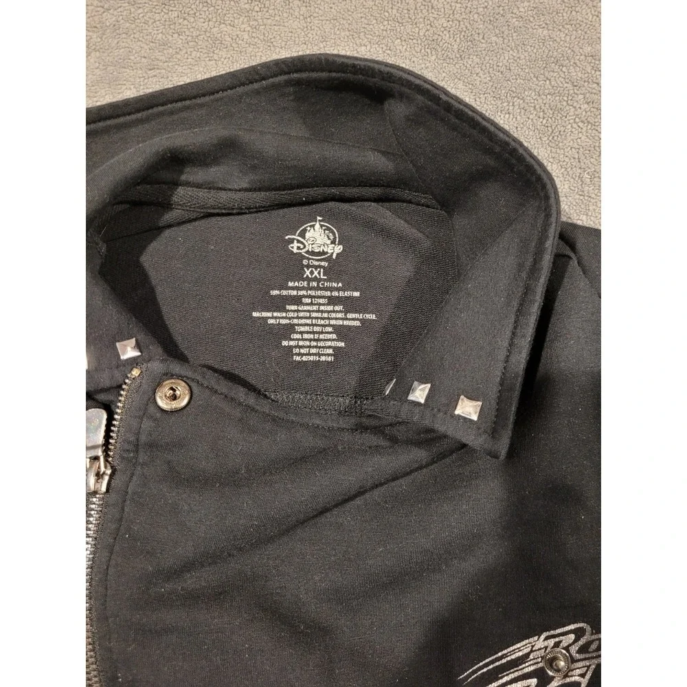 Disney Parks Rock 'n' Roller Coaster Black Moto Jacket Studded XXL